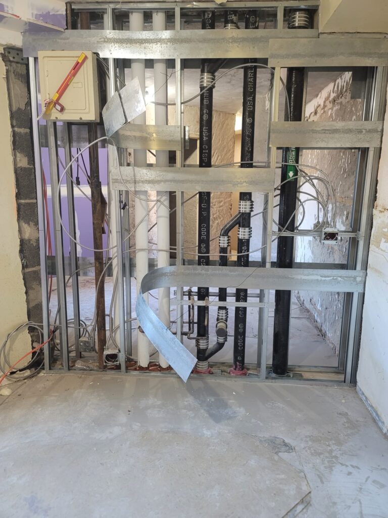 Metal framing installation by Pillco Construction Corp in Queens NY