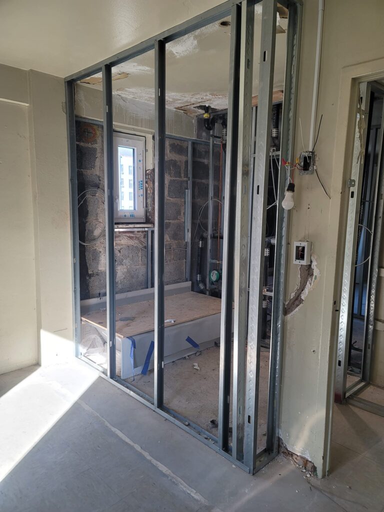 Metal framing installation by Pillco Construction Corp in Queens NY