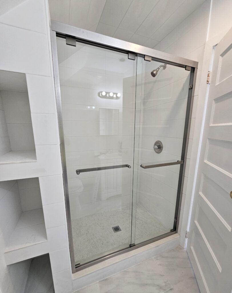 Bathroom remodeling with custom glass shower by Pillco Construction Corp in Stratford, CT